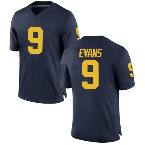 Chris Evans Michigan Wolverines Youth NCAA #9 Navy Replica Brand Jordan College Stitched Football Jersey PEP2154MV